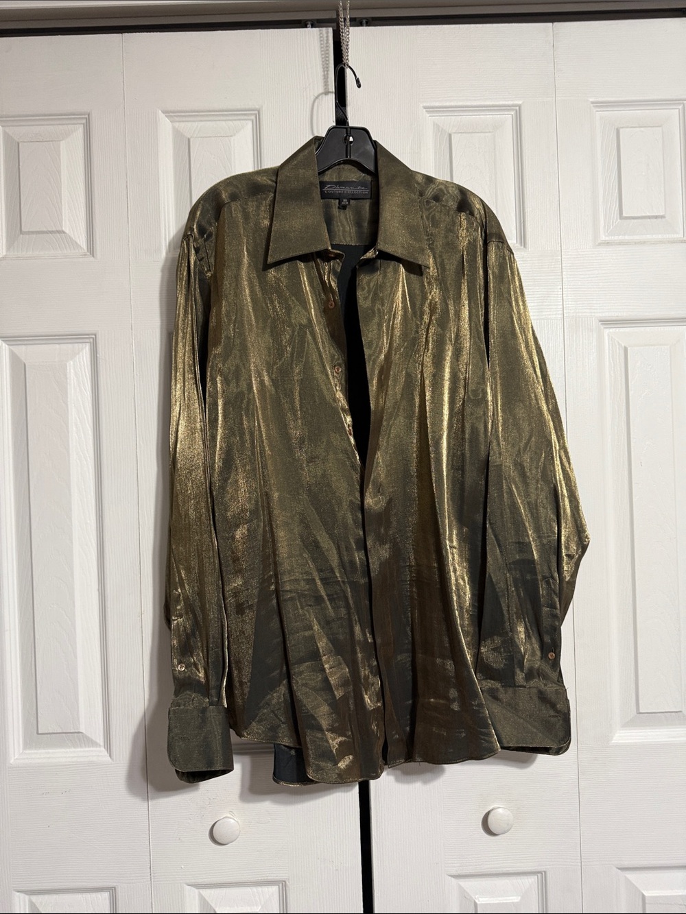 Damante Couture collection gold & black shimmer blouse top size 16
